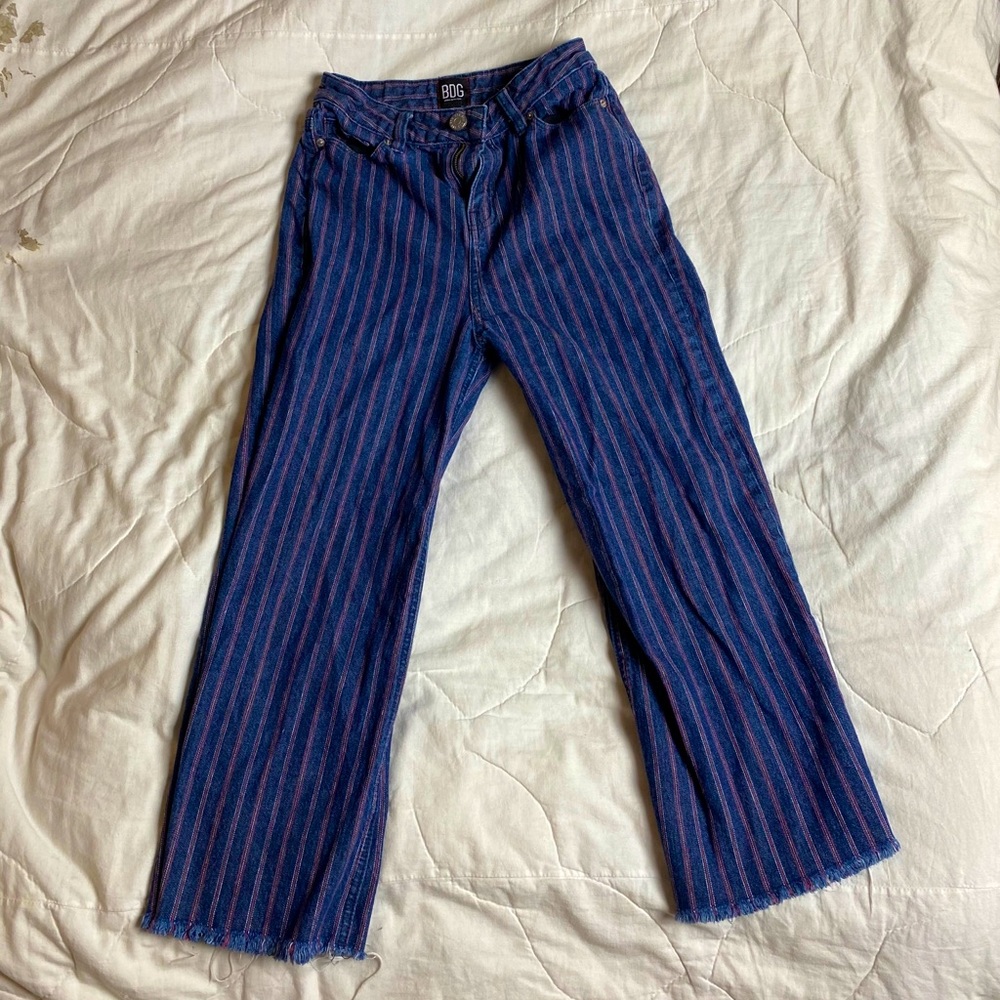 BDG Striped Wide Leg Jean high waist